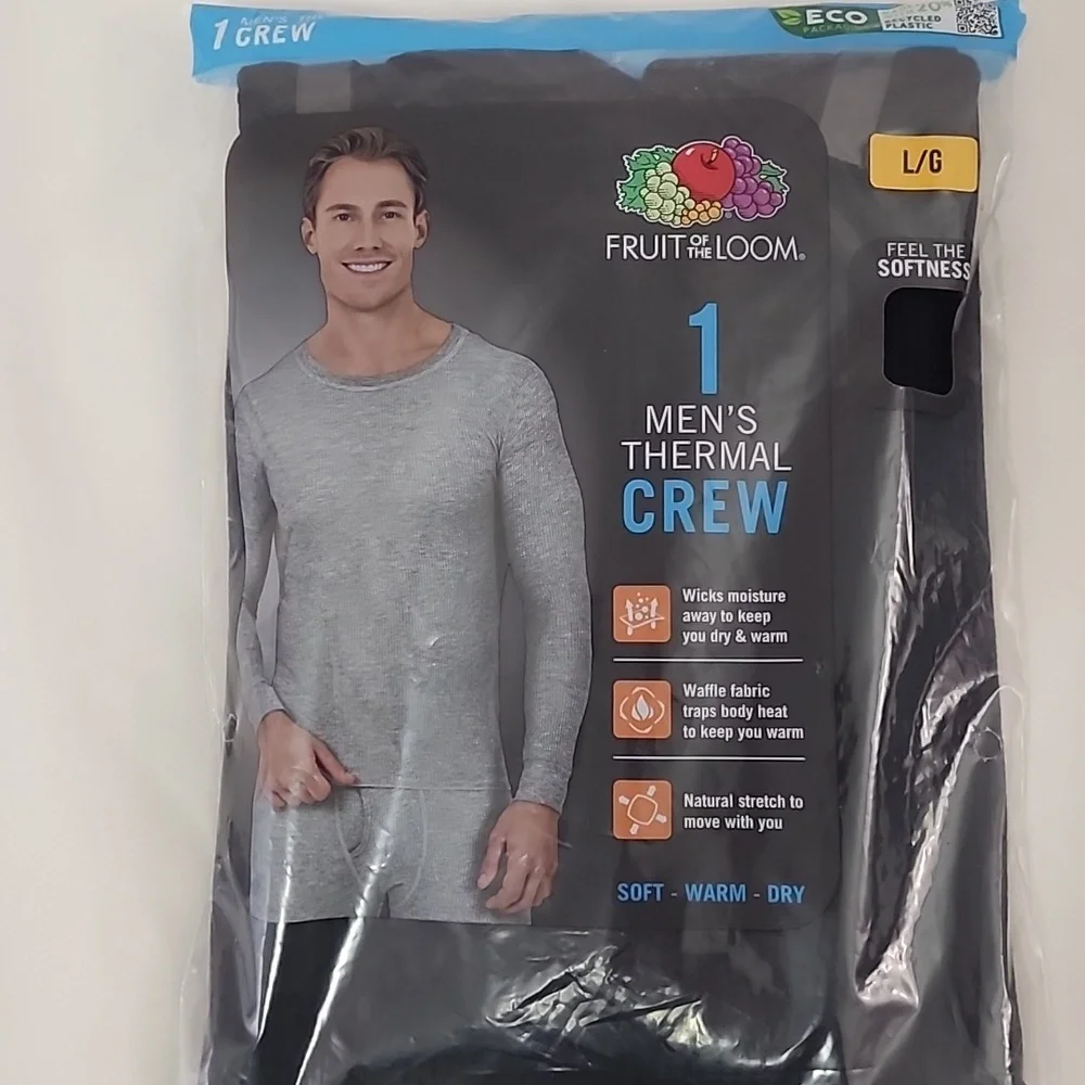 Fruit Of The Loom Men's Thermal Crew & Men's Thermal Pant Size: L - Picture 2 of 16